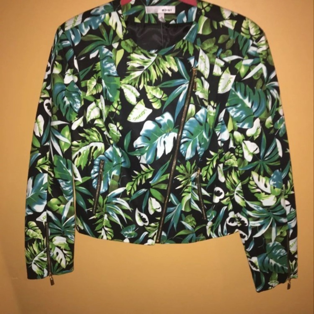 Leaf print jacket